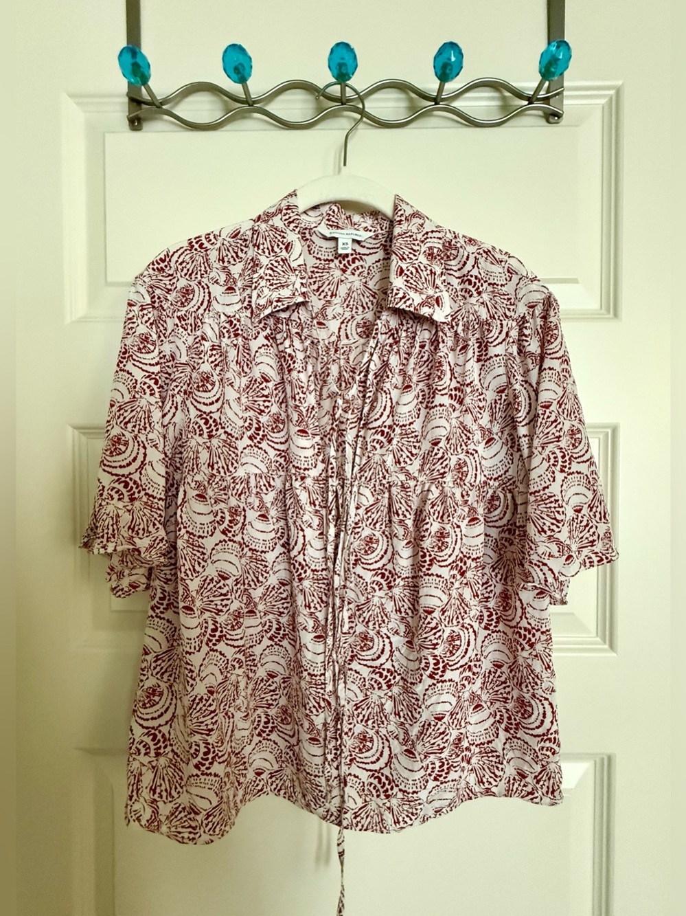 BR Matte Silk Tie-Front Shirt